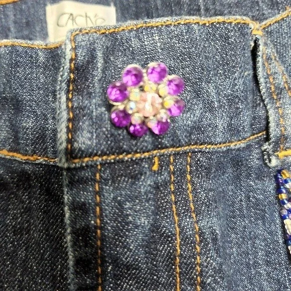 Cache Embellished Beaded Jeans - Picture 4 of 15